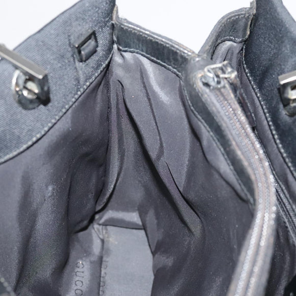 GUCCI Bamboo Hand Bag Nylon Black 002 1016 Auth ep7046