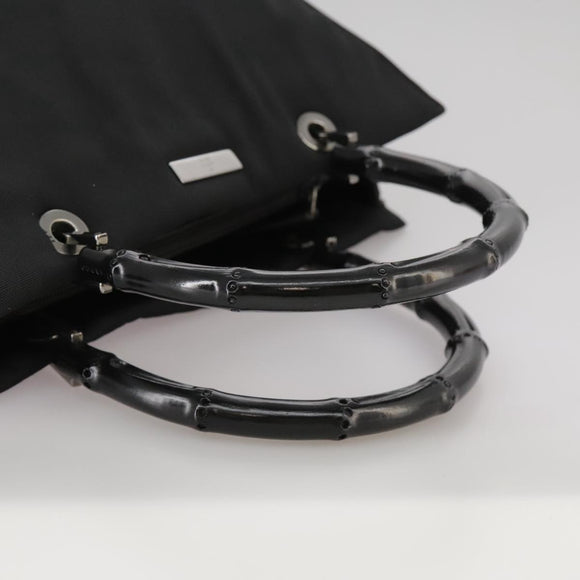 GUCCI Bamboo Hand Bag Nylon Black 002 1016 Auth ep7046