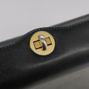 GUCCI Hand Bag Leather Black Gold Auth ep7067-18