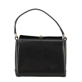 GUCCI Hand Bag Leather Black Gold Auth ep7067 - 0