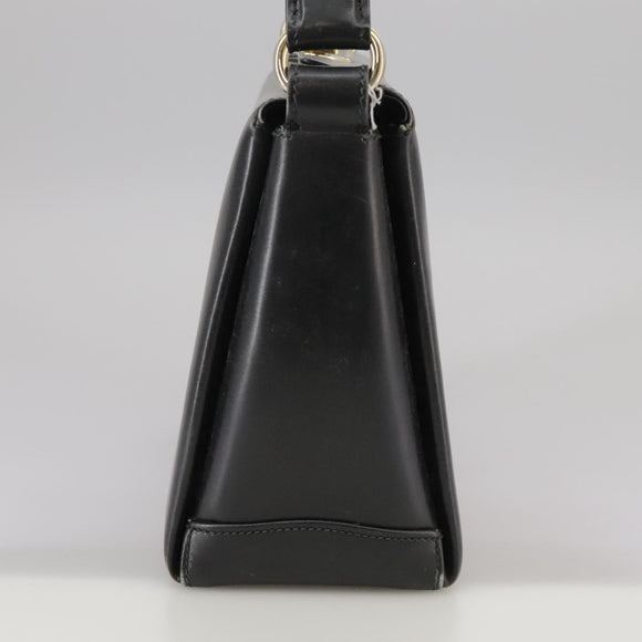 GUCCI Hand Bag Leather Black Gold Auth ep7067