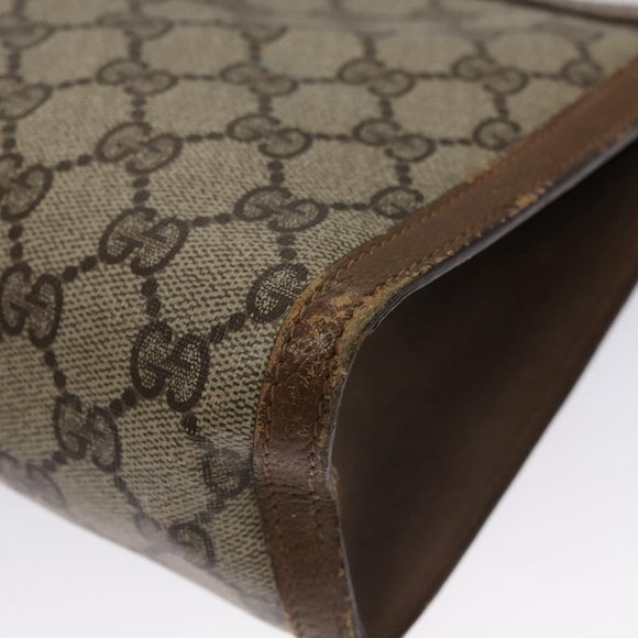 GUCCI GG Supreme Web Sherry Line Clutch Bag PVC Beige Red 89 01 033 Auth ep7068