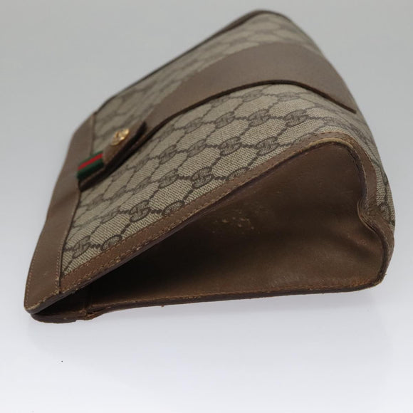 GUCCI GG Supreme Web Sherry Line Clutch Bag PVC Beige Red 89 01 033 Auth ep7068