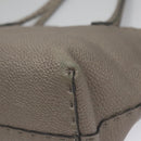 FENDI Celeria Hand Bag Leather Silver Auth ep7070-12