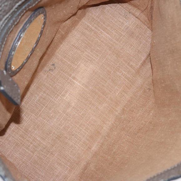 FENDI Celeria Hand Bag Leather Silver Auth ep7070