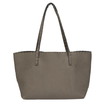 FENDI Celeria Hand Bag Leather Silver Auth ep7070 - 0