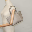 FENDI Celeria Hand Bag Leather Silver Auth ep7070-20