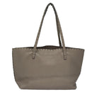 FENDI Celeria Hand Bag Leather Silver Auth ep7070-3