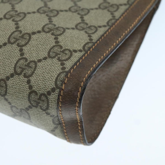 GUCCI GG Supreme Web Sherry Line Clutch Bag PVC Beige Red 64 01 001 Auth ep7072