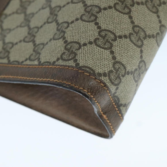 GUCCI GG Supreme Web Sherry Line Clutch Bag PVC Beige Red 64 01 001 Auth ep7072