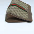 GUCCI GG Supreme Web Sherry Line Clutch Bag PVC Beige Red 64 01 001 Auth ep7072-3