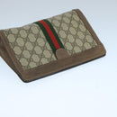 GUCCI GG Supreme Web Sherry Line Clutch Bag PVC Beige Red 64 01 001 Auth ep7072-5