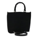 GUCCI Bamboo Hand Bag Nylon 2way Black 000 1705 0588 Auth ep7106-1