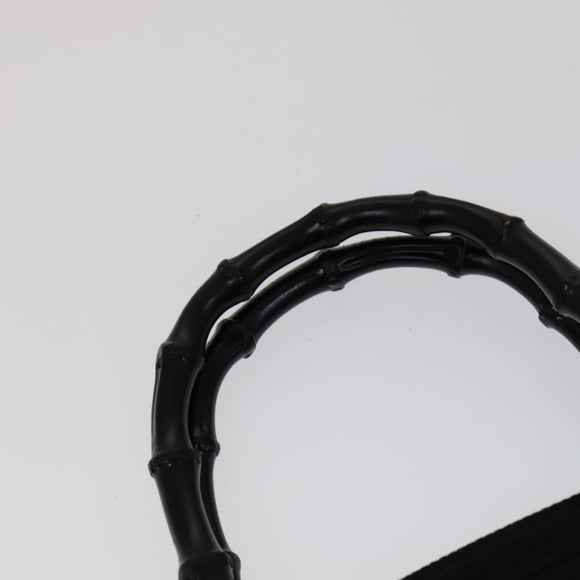 GUCCI Bamboo Hand Bag Nylon 2way Black 000 1705 0588 Auth ep7106