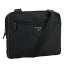 PRADA Shoulder Bag Nylon Black Silver Auth ep7117-1