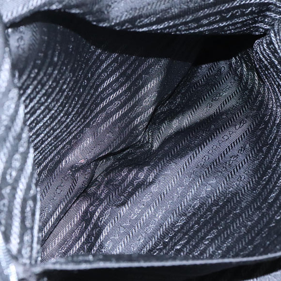 PRADA Shoulder Bag Nylon Black Silver Auth ep7117