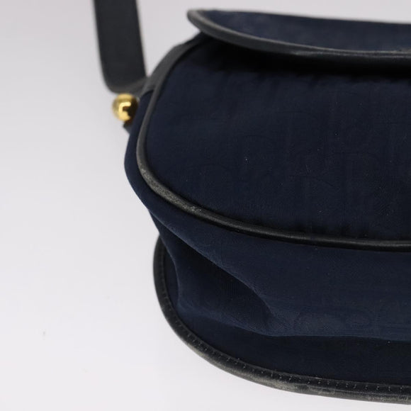 Christian Dior Trotter Canvas Shoulder Bag Navy Auth ep7123