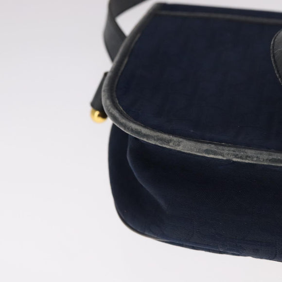 Christian Dior Trotter Canvas Shoulder Bag Navy Auth ep7123