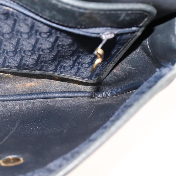 Christian Dior Trotter Canvas Shoulder Bag Navy Auth ep7123