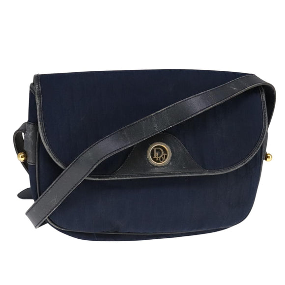 Christian Dior Trotter Canvas Shoulder Bag Navy Auth ep7123