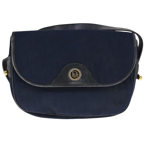 Christian Dior Trotter Canvas Shoulder Bag Navy Auth ep7123