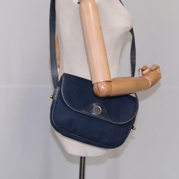 Christian Dior Trotter Canvas Shoulder Bag Navy Auth ep7123