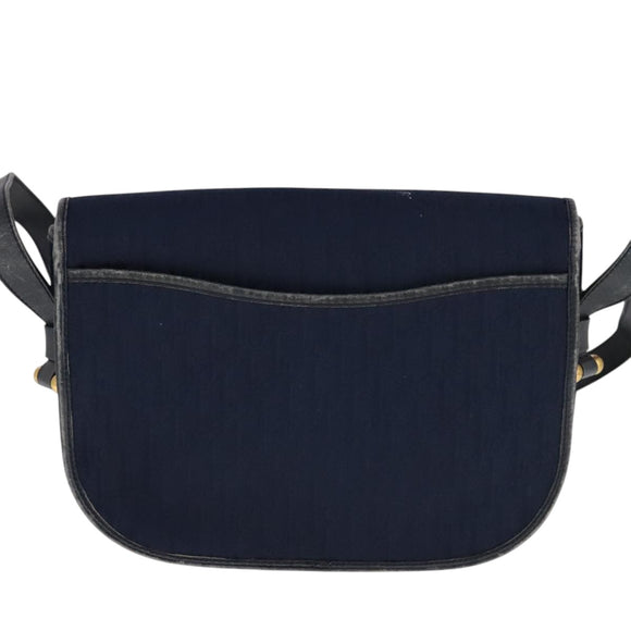 Christian Dior Trotter Canvas Shoulder Bag Navy Auth ep7123