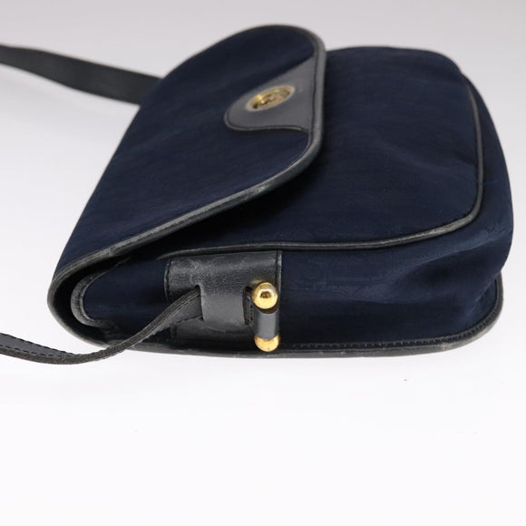 Christian Dior Trotter Canvas Shoulder Bag Navy Auth ep7123
