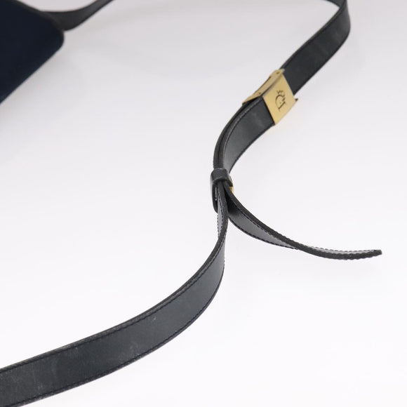 Christian Dior Trotter Canvas Shoulder Bag Navy Auth ep7123