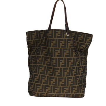 FENDI Zucca Canvas Hand Bag Brown Black Auth ep7128 - 0