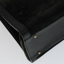 GUCCI Bamboo Hand Bag Leather Suede Black Gold 002 1186 0260 Auth ep7136-16