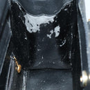 GUCCI Bamboo Hand Bag Leather Suede Black Gold 002 1186 0260 Auth ep7136-11