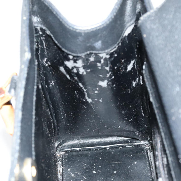 GUCCI Bamboo Hand Bag Leather Suede Black Gold 002 1186 0260 Auth ep7136