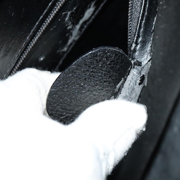 GUCCI Bamboo Hand Bag Leather Suede Black Gold 002 1186 0260 Auth ep7136