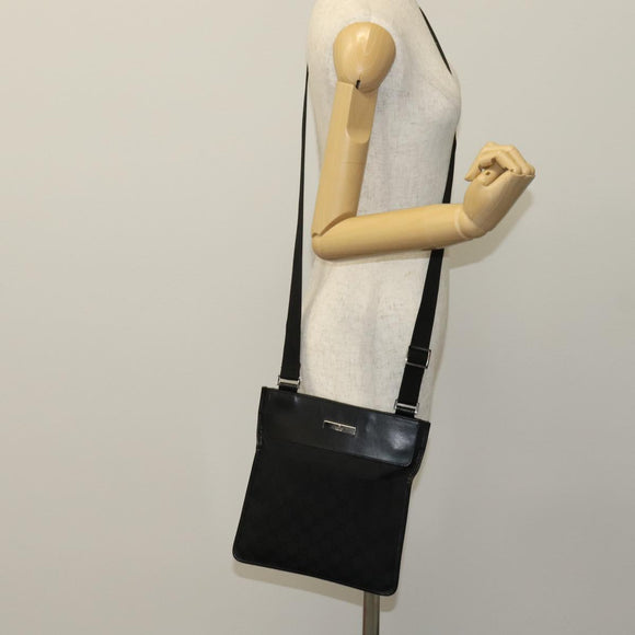GUCCI GG Canvas Shoulder Bag Black 27639 Auth ep7170