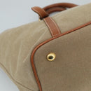 PRADA Hand Bag Canvas Beige Gold Auth ep7180-16