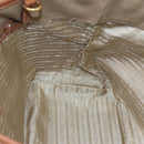PRADA Hand Bag Canvas Beige Gold Auth ep7180-18