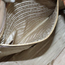 PRADA Hand Bag Canvas Beige Gold Auth ep7180-20