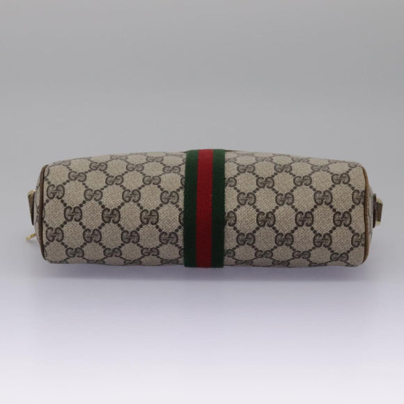 GUCCI GG Supreme Web Sherry Line Shoulder Bag PVC Beige Green Red Auth ep7185