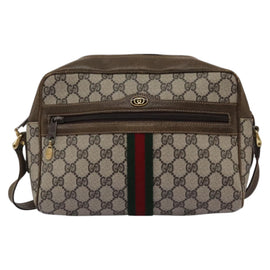 GUCCI GG Supreme Web Sherry Line Shoulder Bag PVC Beige Green Red Auth ep7185 - 0