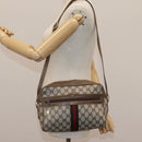 GUCCI GG Supreme Web Sherry Line Shoulder Bag PVC Beige Green Red Auth ep7185-26