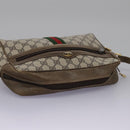 GUCCI GG Supreme Web Sherry Line Shoulder Bag PVC Beige Green Red Auth ep7185-6