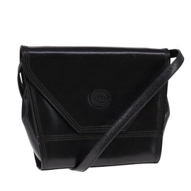 GUCCI Shoulder Bag Leather Black Auth ep7207
