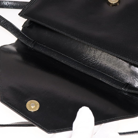 GUCCI Shoulder Bag Leather Black Auth ep7207