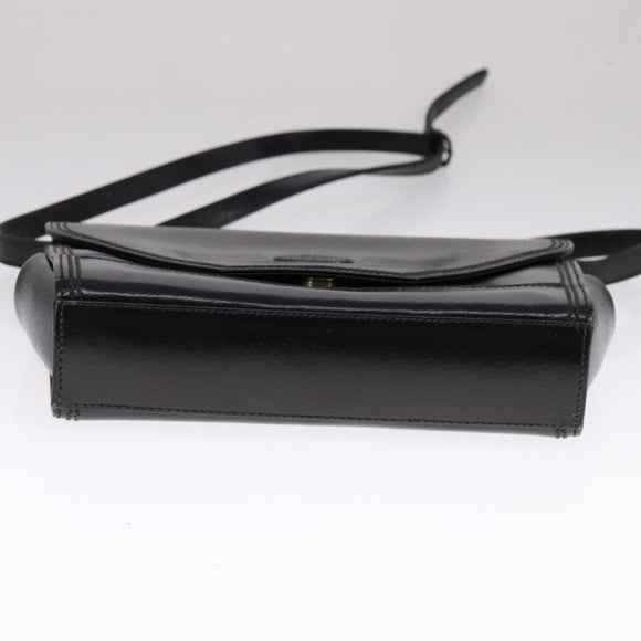 GUCCI Shoulder Bag Leather Black Auth ep7207
