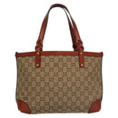 GUCCI GG Canvas Tote Bag Beige Brown Auth ep7226-13