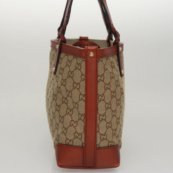 GUCCI GG Canvas Tote Bag Beige Brown Auth ep7226