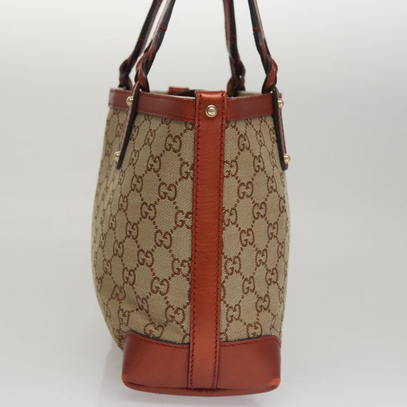 GUCCI GG Canvas Tote Bag Beige Brown Auth ep7226