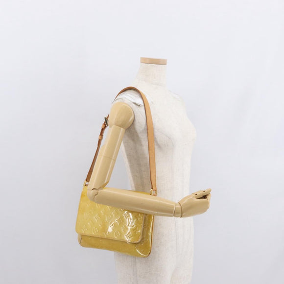 LOUIS VUITTON Monogram Vernis Thompson Street Bag Beige M91301 LV Auth ep7248