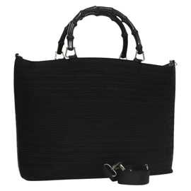 GUCCI Bamboo Hand Bag Nylon 2way Black Auth ep7254